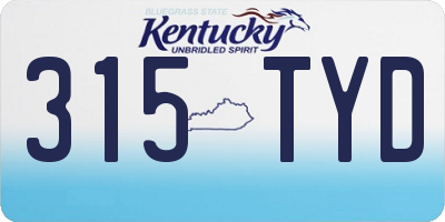 KY license plate 315TYD