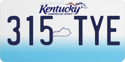 KY license plate 315TYE