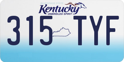 KY license plate 315TYF