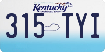 KY license plate 315TYI