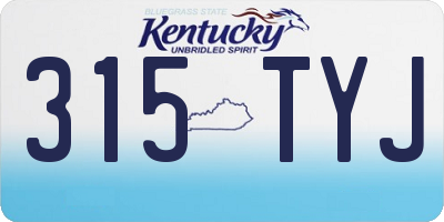 KY license plate 315TYJ