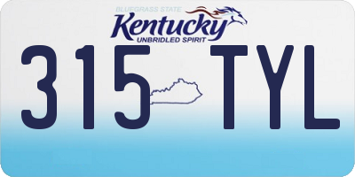KY license plate 315TYL