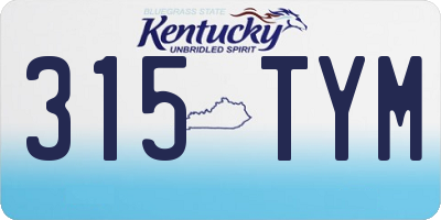 KY license plate 315TYM