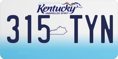 KY license plate 315TYN