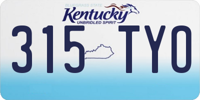 KY license plate 315TYO