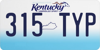 KY license plate 315TYP