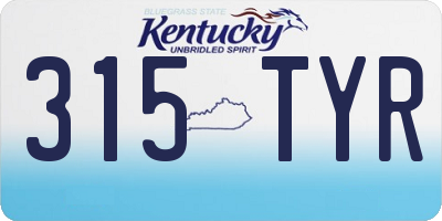 KY license plate 315TYR