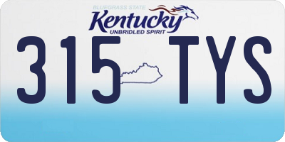 KY license plate 315TYS