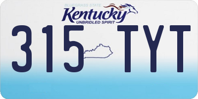 KY license plate 315TYT