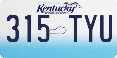 KY license plate 315TYU