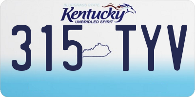 KY license plate 315TYV