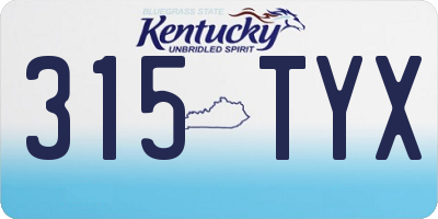 KY license plate 315TYX