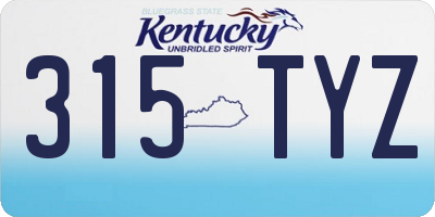 KY license plate 315TYZ