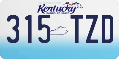 KY license plate 315TZD