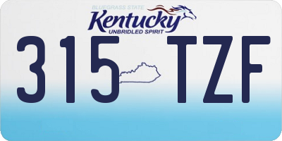 KY license plate 315TZF