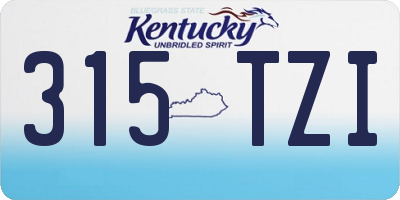KY license plate 315TZI