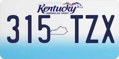 KY license plate 315TZX