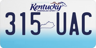 KY license plate 315UAC