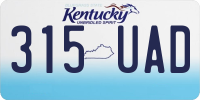 KY license plate 315UAD