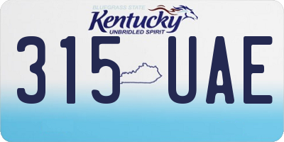 KY license plate 315UAE