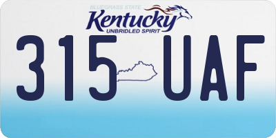 KY license plate 315UAF
