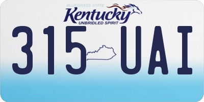KY license plate 315UAI