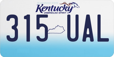 KY license plate 315UAL