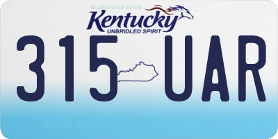KY license plate 315UAR