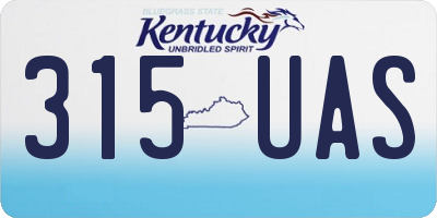 KY license plate 315UAS