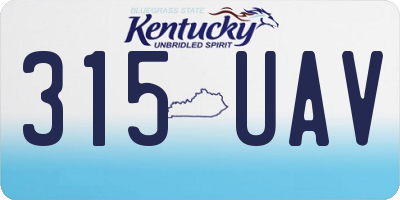 KY license plate 315UAV