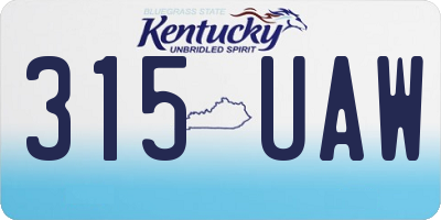KY license plate 315UAW