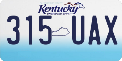 KY license plate 315UAX