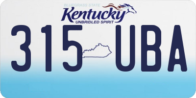 KY license plate 315UBA