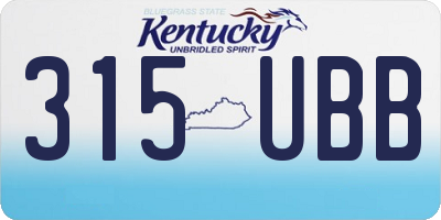 KY license plate 315UBB
