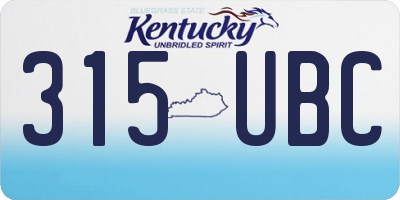 KY license plate 315UBC