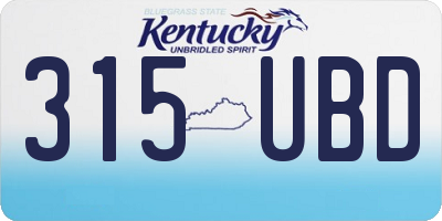 KY license plate 315UBD