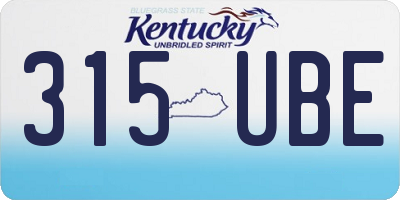 KY license plate 315UBE