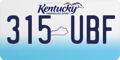 KY license plate 315UBF
