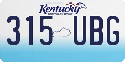 KY license plate 315UBG