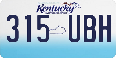 KY license plate 315UBH