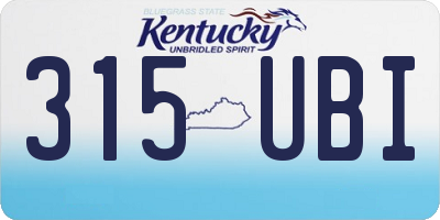 KY license plate 315UBI