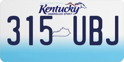 KY license plate 315UBJ