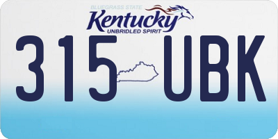 KY license plate 315UBK
