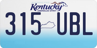 KY license plate 315UBL