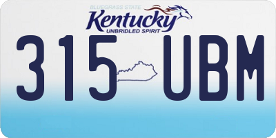 KY license plate 315UBM