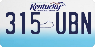 KY license plate 315UBN