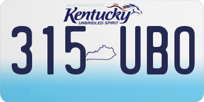 KY license plate 315UBO
