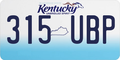 KY license plate 315UBP