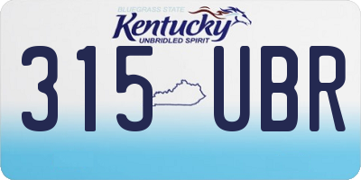 KY license plate 315UBR