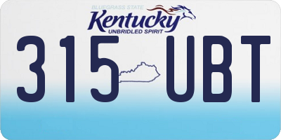 KY license plate 315UBT